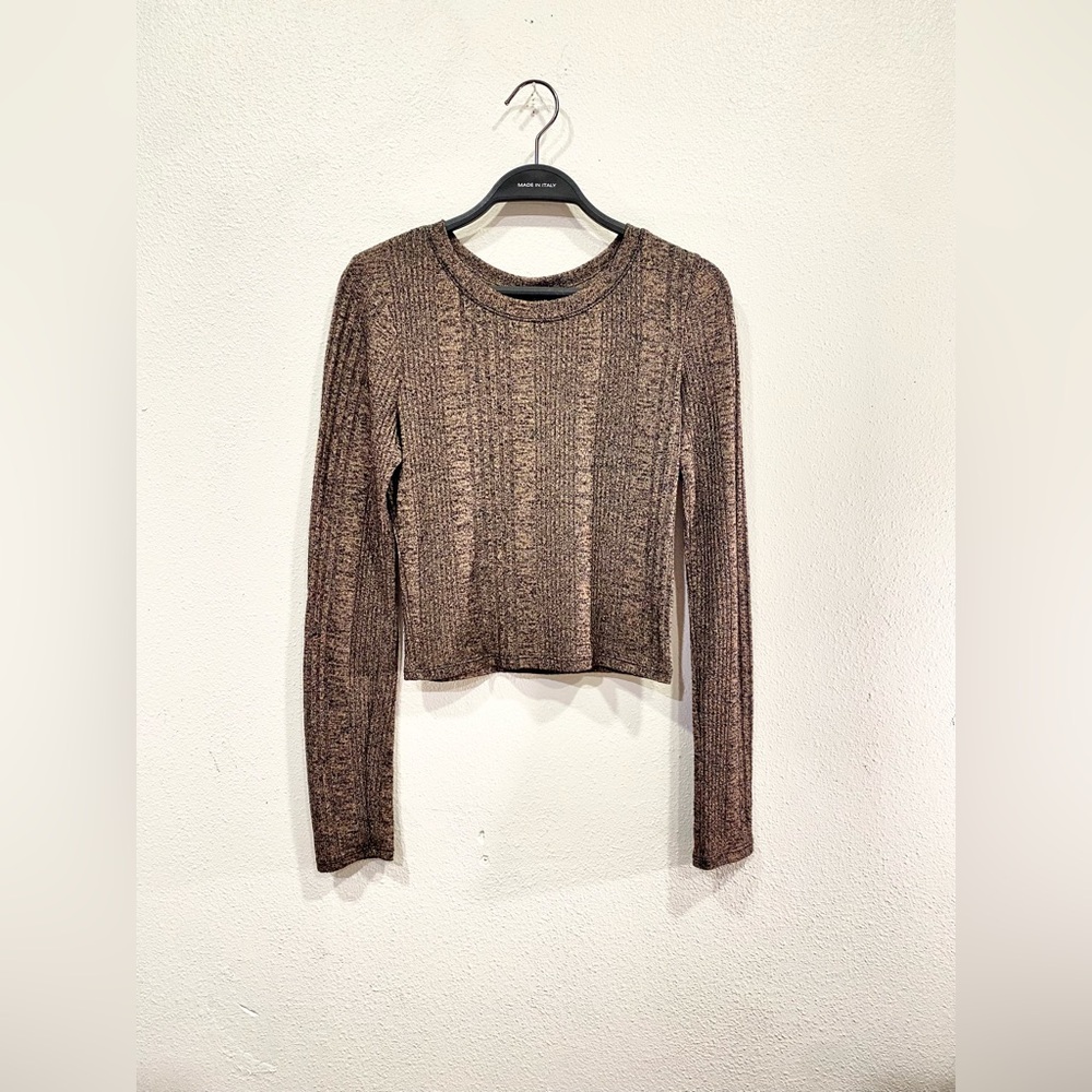 forever 21 — self striped long sleeve crop top